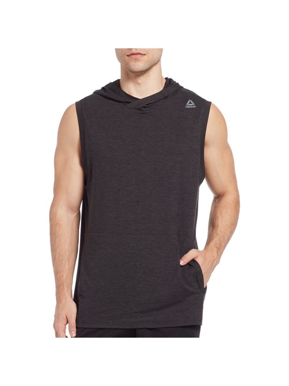 Reebok 24/7 Sleeveless Jersey Hoodie Gray Men's